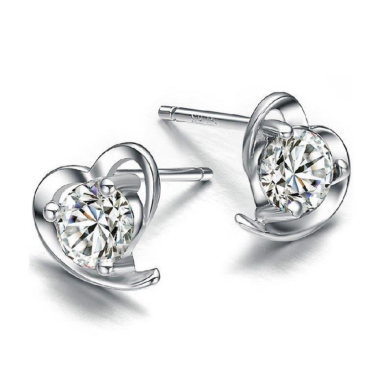 Completely Bella Silver CZ Heart Earrings
