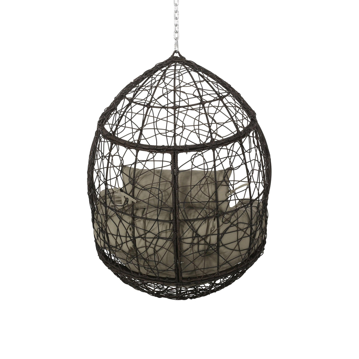 Stark Home Outdoor/Indoor Wicker Hanging Chair W/ 8Ft. Chain