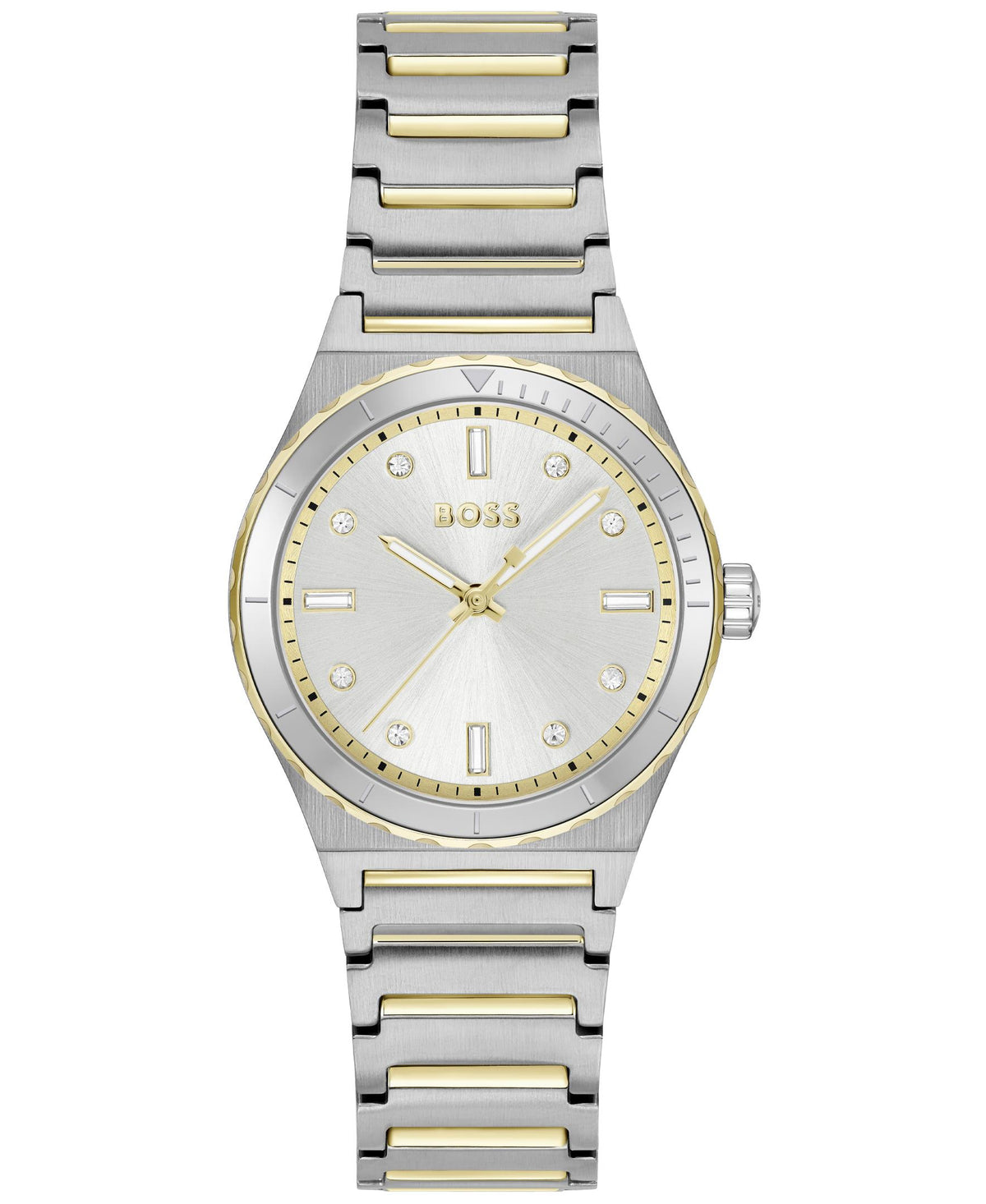 HUGO BOSS Boss Candor Ladies. Stainless Steel/LYG Case & bracelet. Silver White Dial.