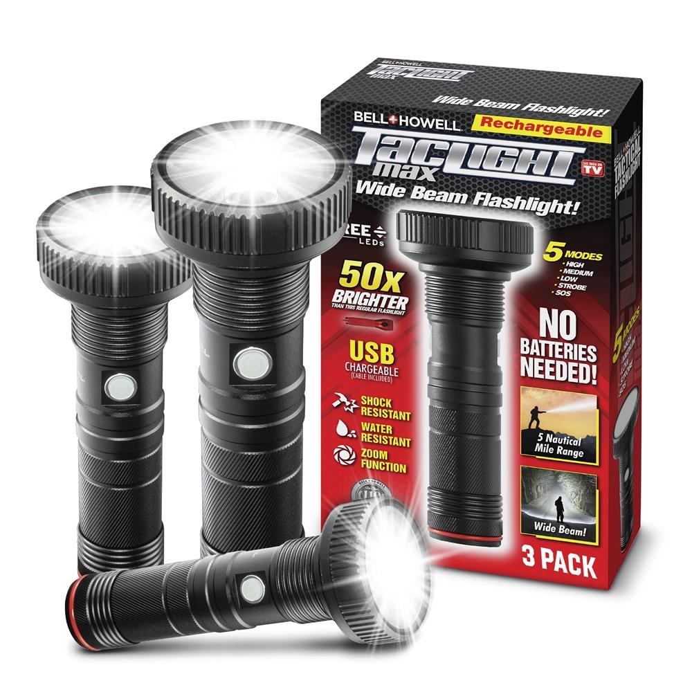 Bell + Howell Taclight Rechargeable Flashlights Size 3 Pack