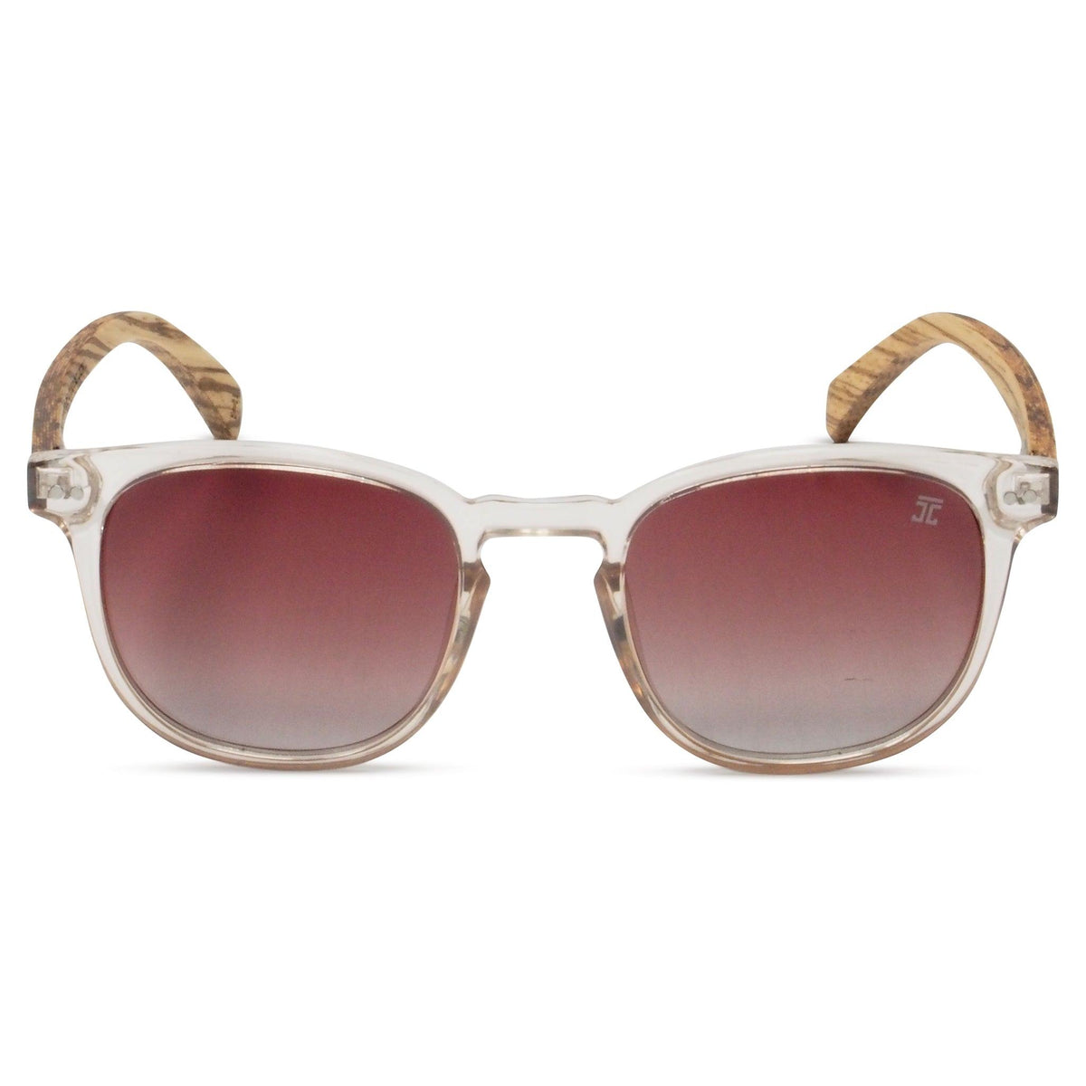 Joycoast Rae Zebrawood Sunglasses Wooden Sunglasses Black Frame / Green Lens
