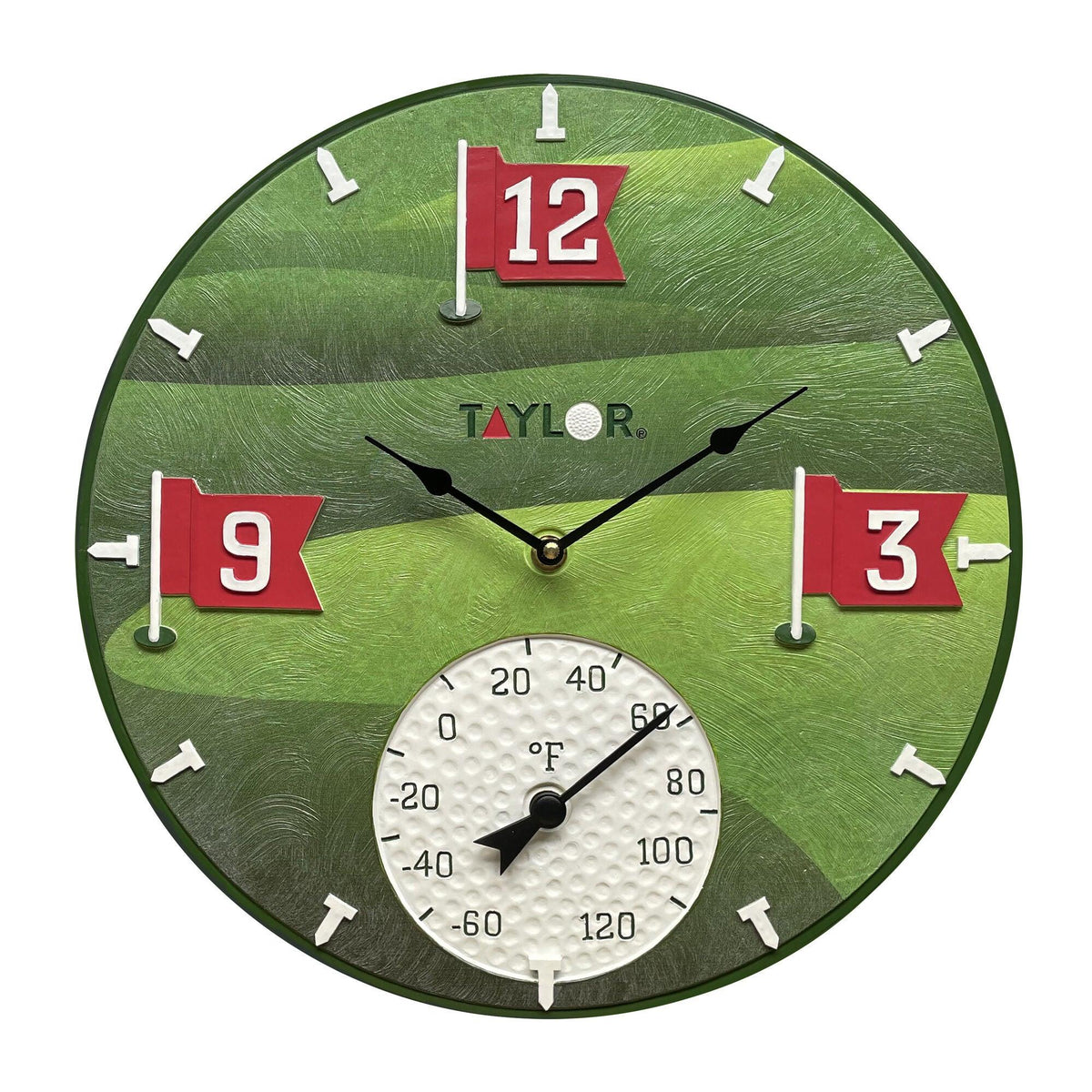Taylor Tee Time Poly Resin Clock & Thermometer