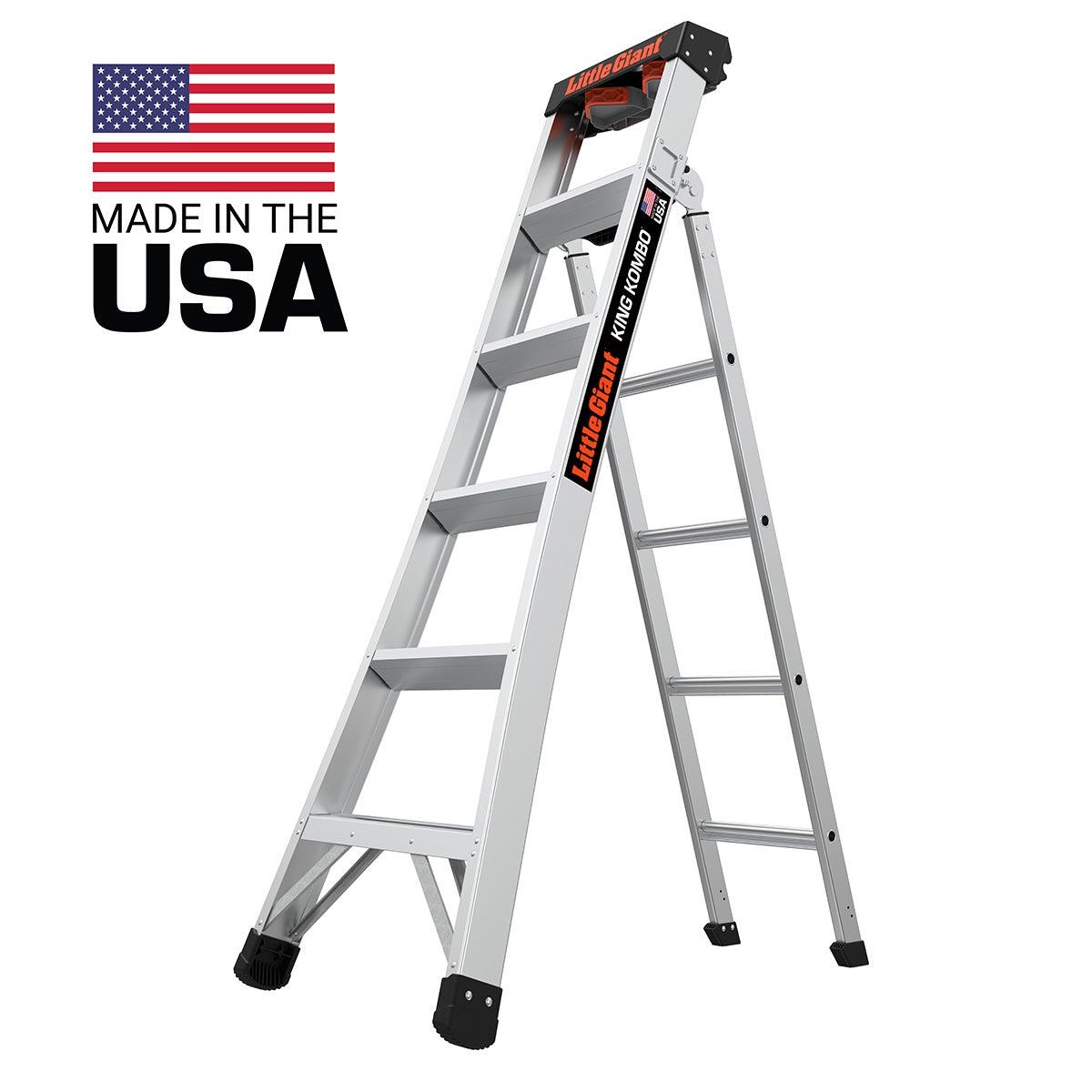 Little Giant King Kombo 2.0 Pro 6ft Aluminum Ladder w/ Wall Pad