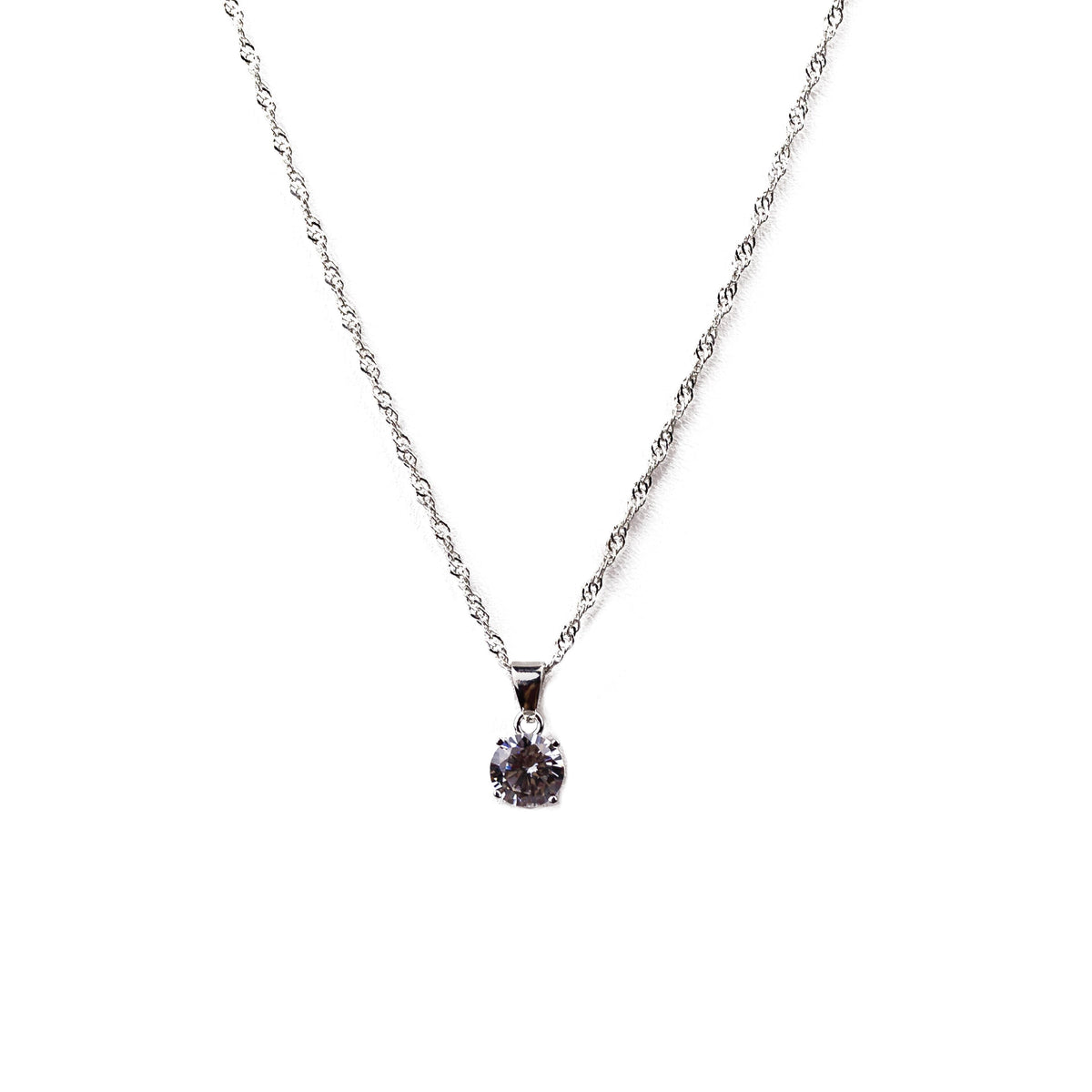 Completely Bella Round Cut Crystal Solitaire Necklace