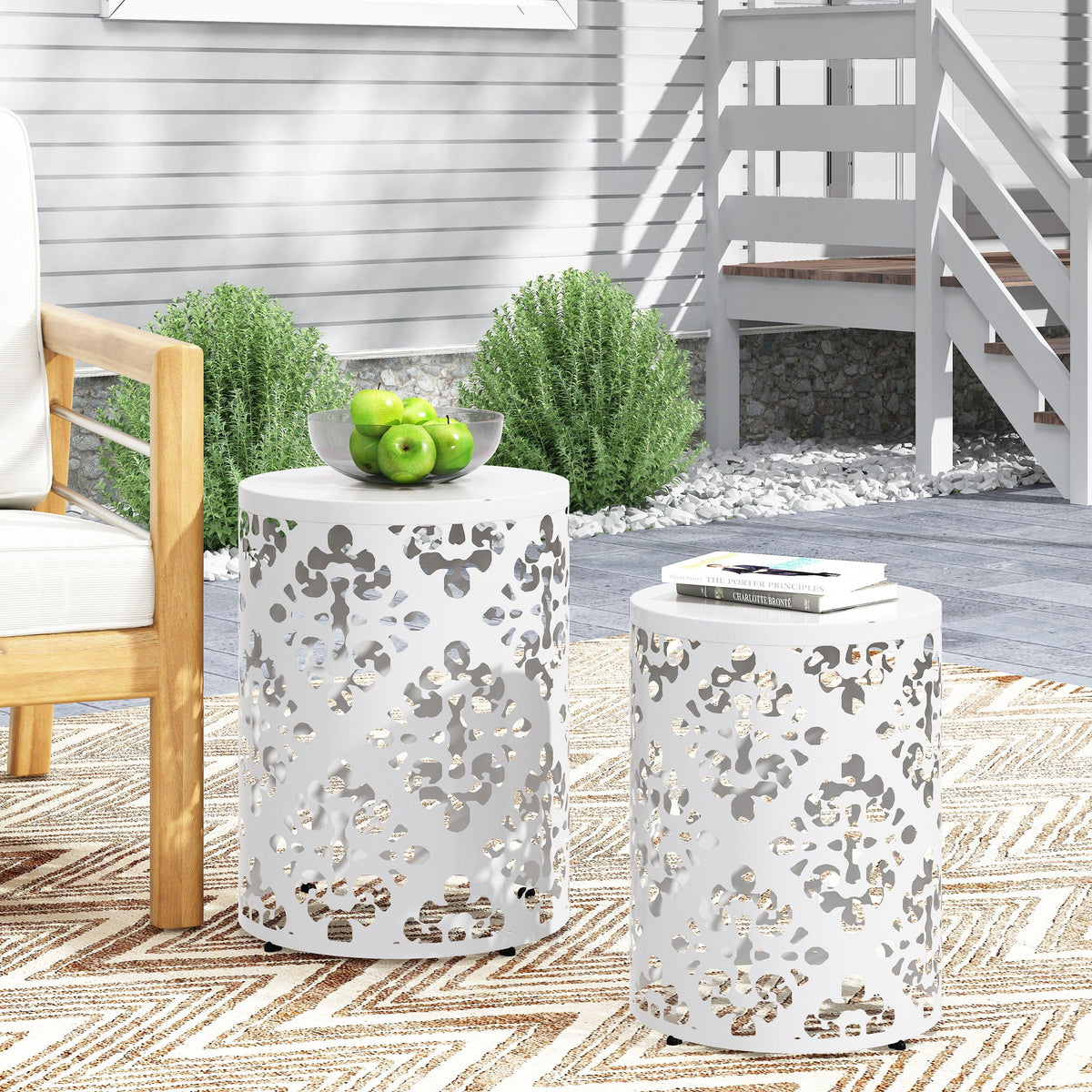 Stark Home Verdugo Outdoor Metal Side Tables, Set Of 2