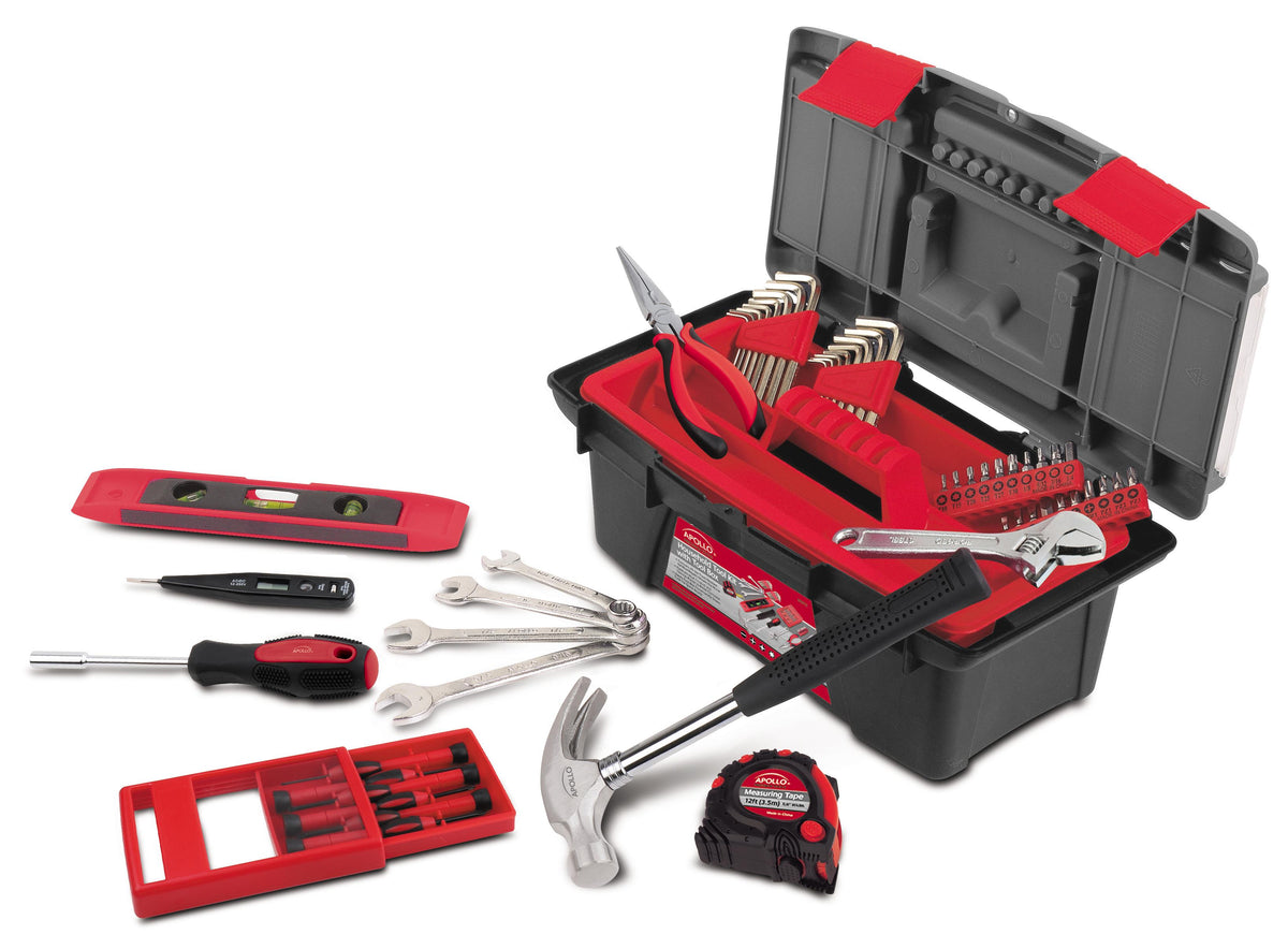 Apollo Tools 53 Piece Household Tool Kit with Tool Box