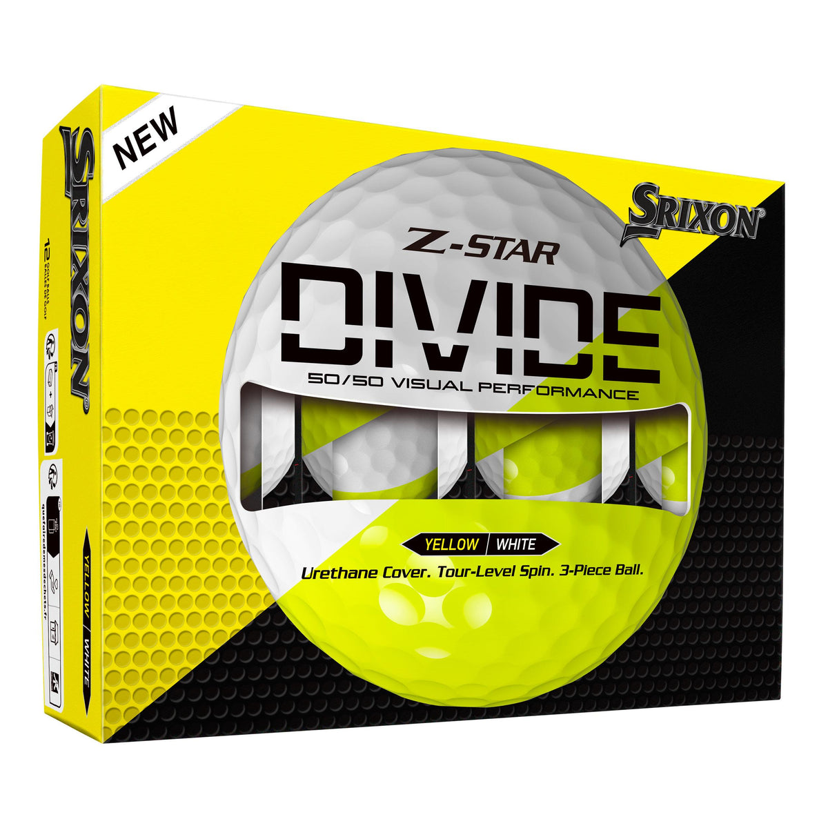 Srixon Z-Star 9 Divide Yellow/White Golf Balls - 1 Dozen