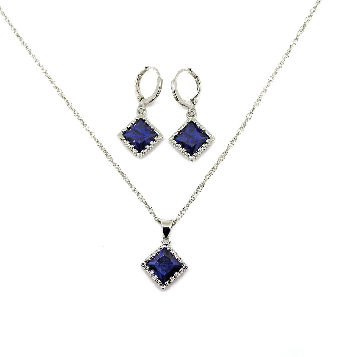 Completely Bella In Your Dreams Necklace and Earrings Set-Blue