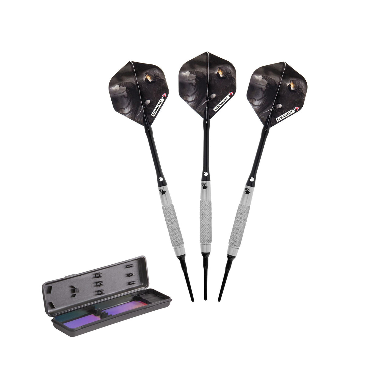 Elkadart Wizard 80% Tungsten Knurled and Ringed Soft Tip Darts 16 Grams