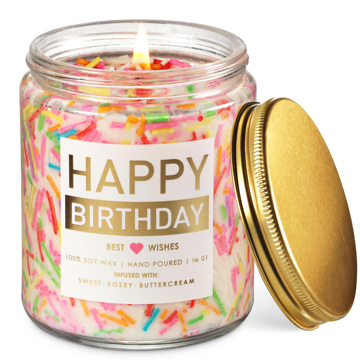 Lovery Happy Birthday Candle With Sprinkles