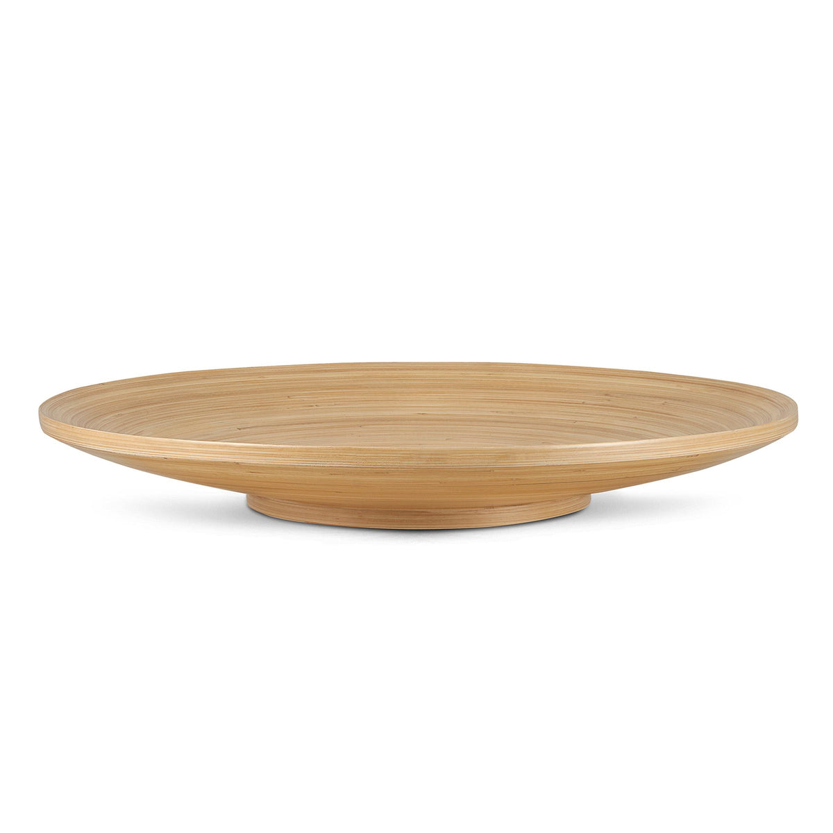 KitchenSupply LEXA - 12-Inch Bamboo Footed Plate - Natural Bamboo