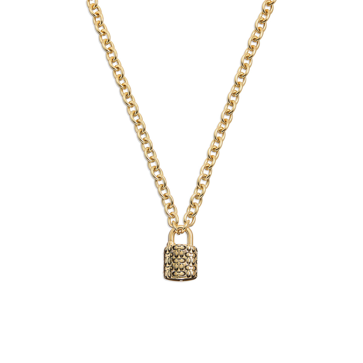Coach Quilted C Padlock Pendant Necklace