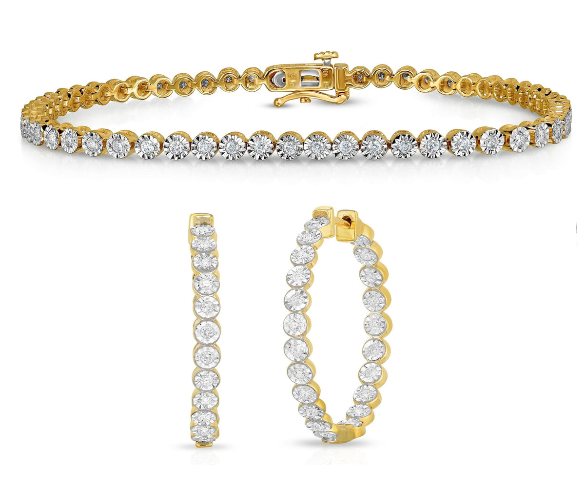Jilco Inc Diamond Bracelet & Earring Set