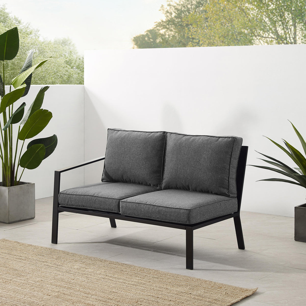 Crosley Outdoor Clark Outdoor Sectional Left Side Loveseat