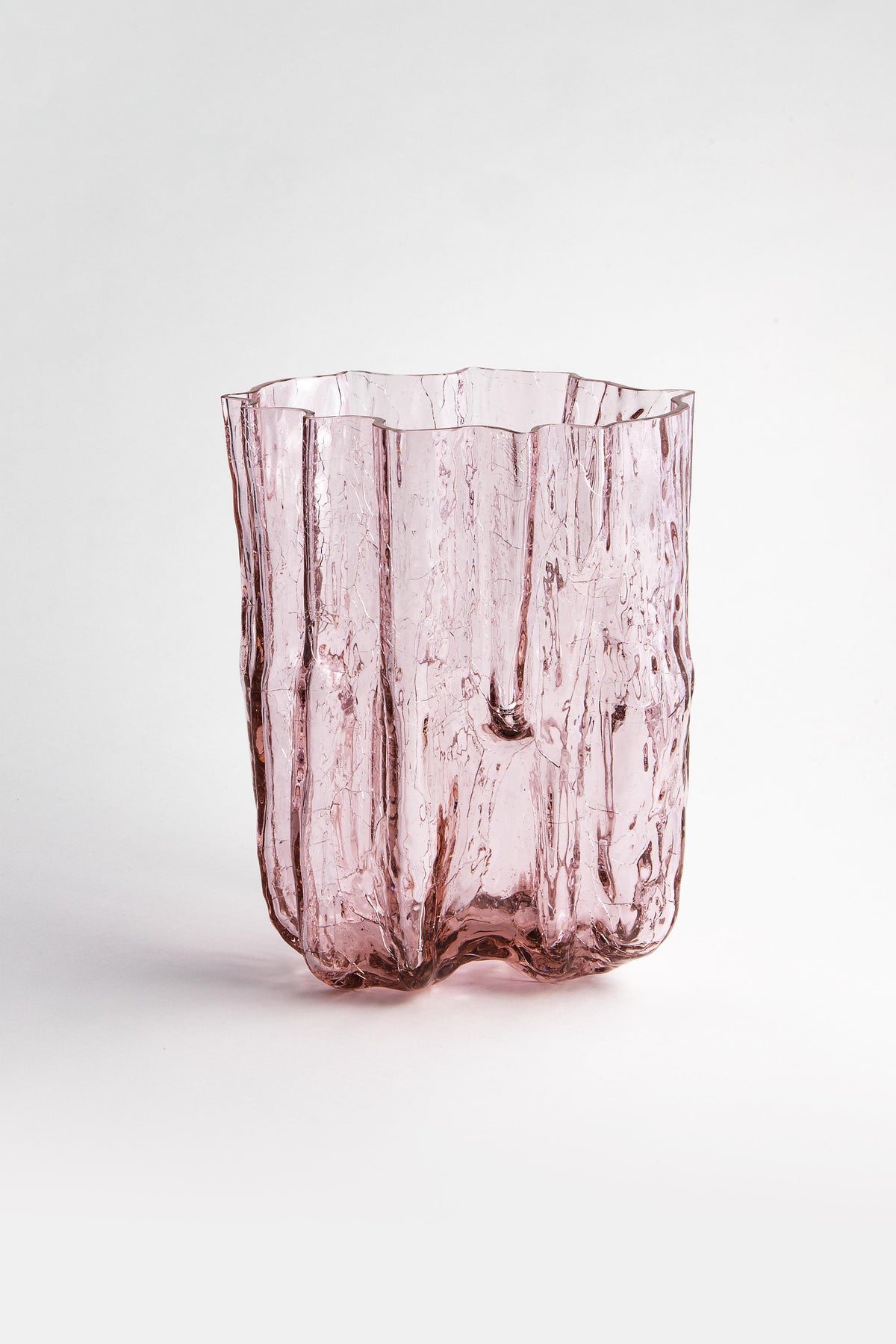 Kosta Boda Crackle Vase Pink Tall