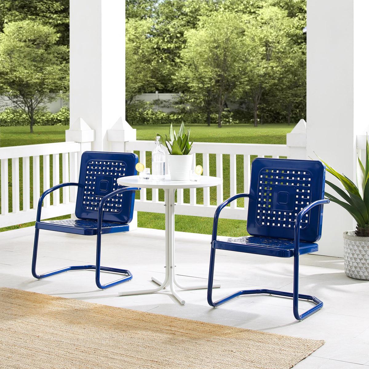 Crosley Outdoor Bates 3Pc Retro Outdoor Bistro Set