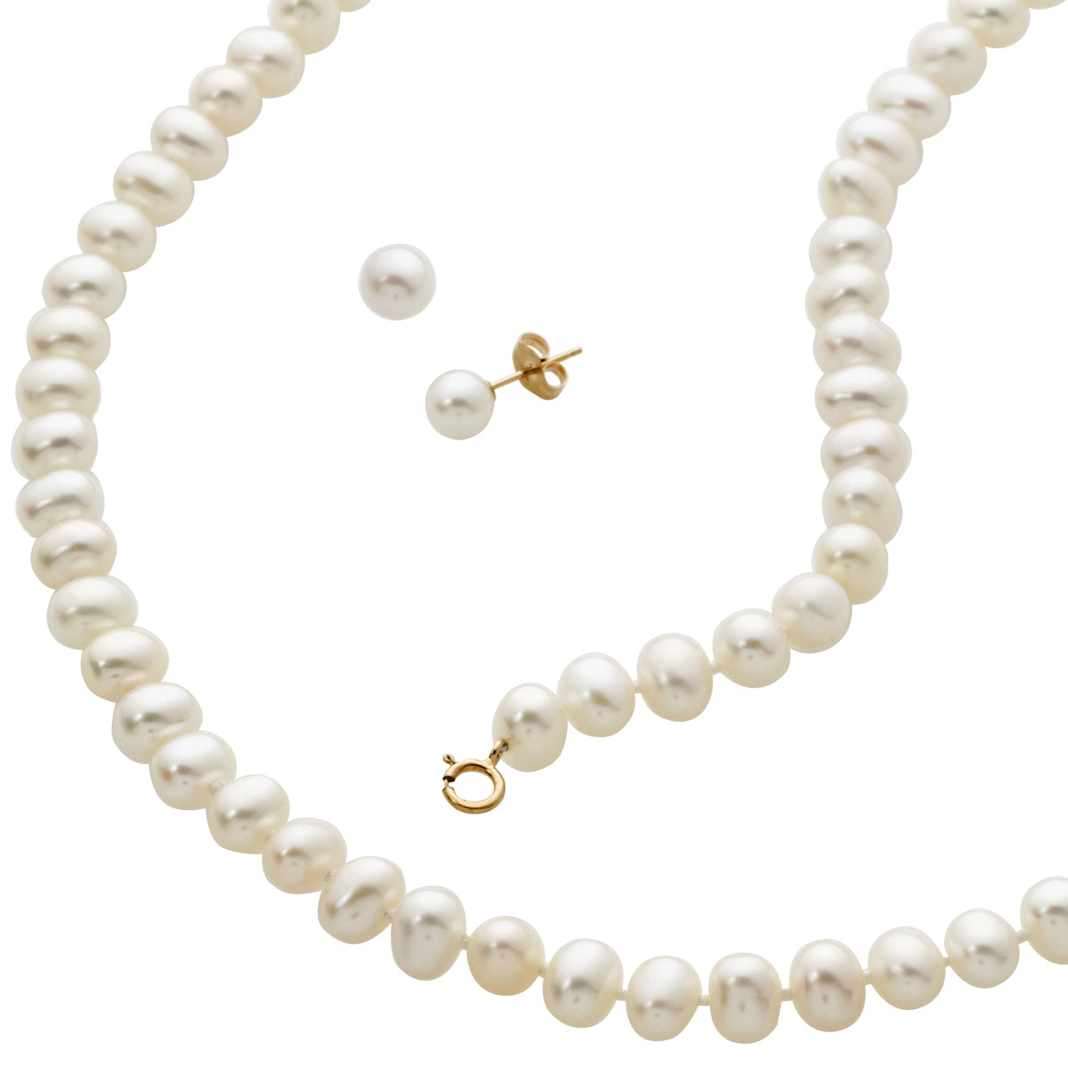 Jilco Inc Pearl Bracelet, Earring & Necklace Set