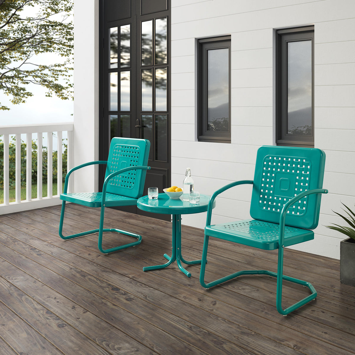 Crosley Outdoor Bates 3Pc Retro Outdoor Chair Set