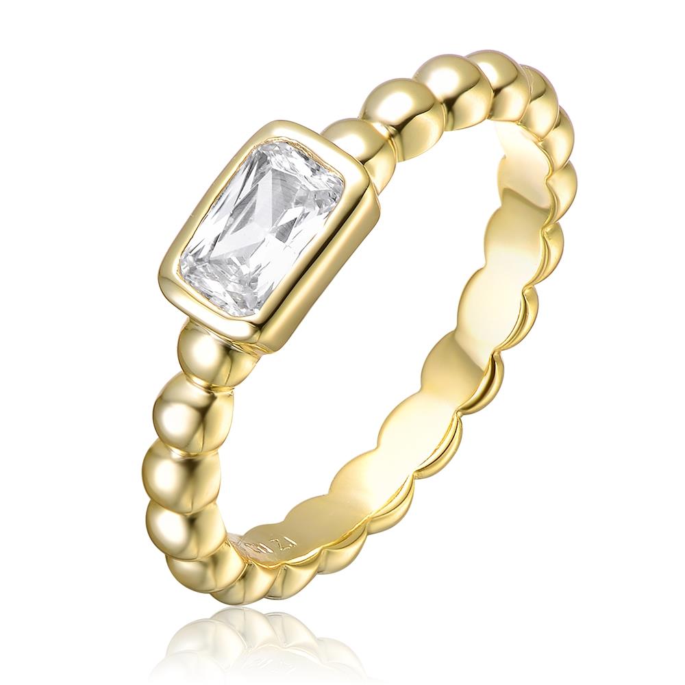 GENEVIVE 14K Yellow Gold Plated Bold Classic Ring Size 7