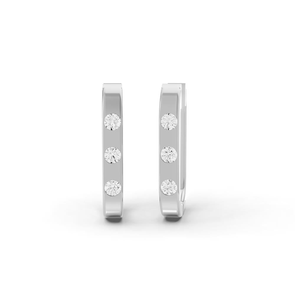 Prestige Boutique Diamonds Three Stone Lab Diamond Oval Huggie Hoops Size 0.1 CTW