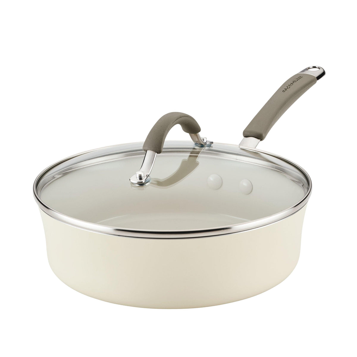 Rachael Ray 3qt Cucina Ceramic Nonstick Saute Pan w/ Lid Almond