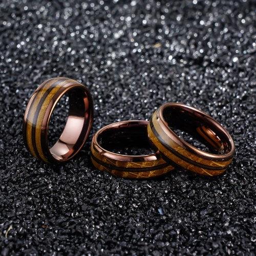 Joycoast Jimi - Tungsten + Whiskey & Guitar String Ring Size 14