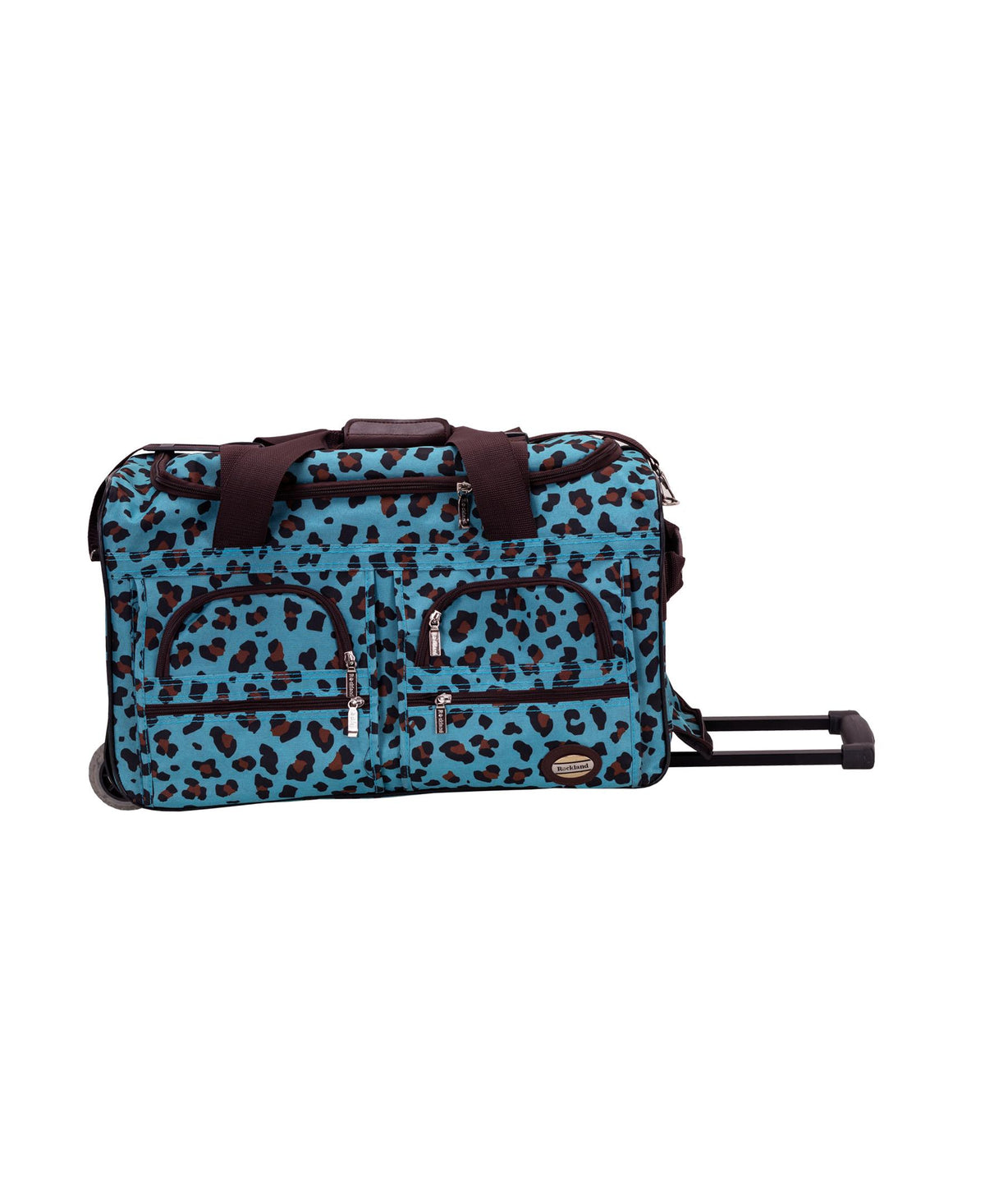 Rockland Luggage 22" Rolling Multi-Pocket Duffle - Blue Leopard