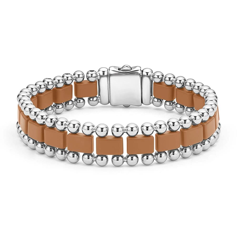 Lagos Men's Matte Tan Ceramic Link Bracelet