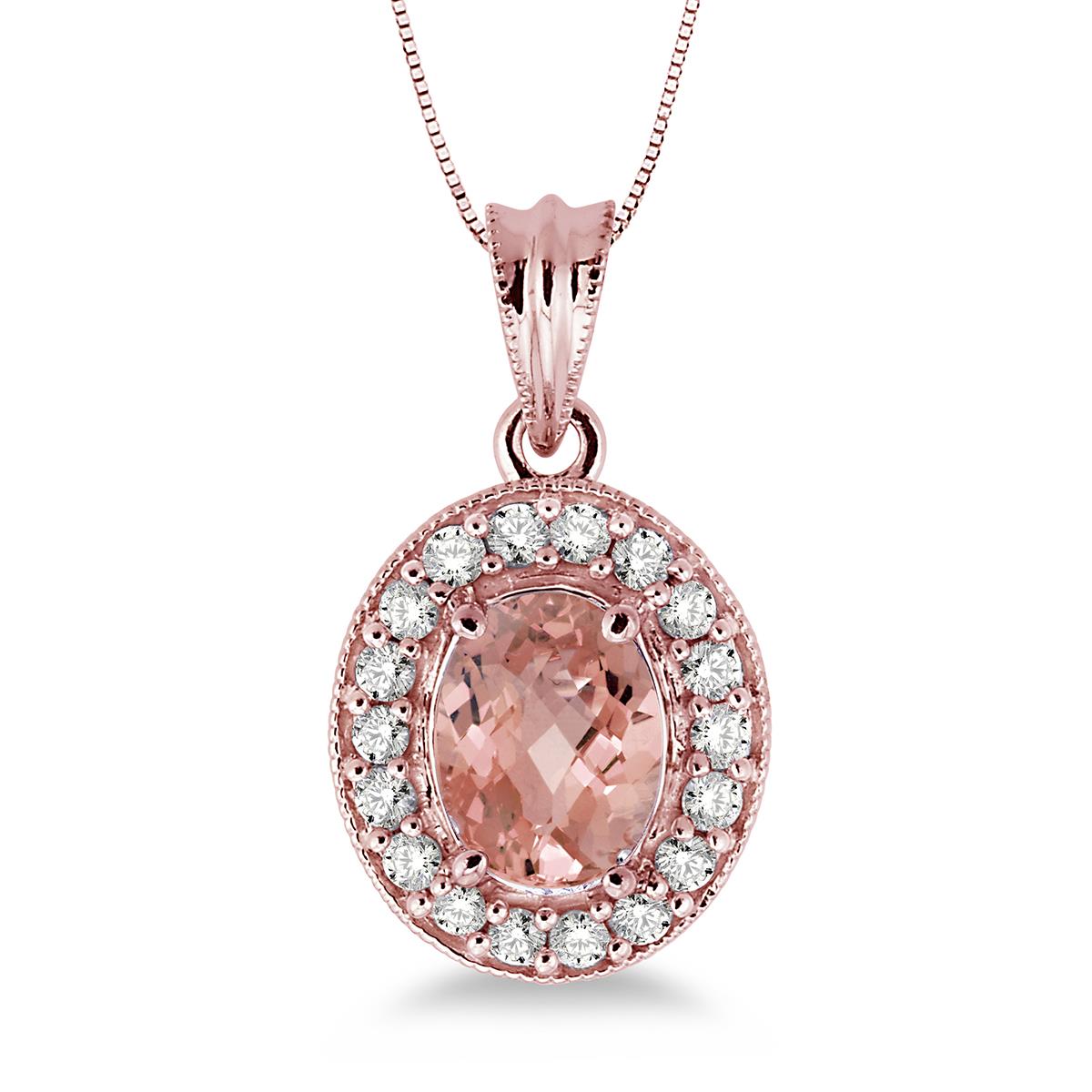 Jilco Inc Morganite & Diamond Necklace