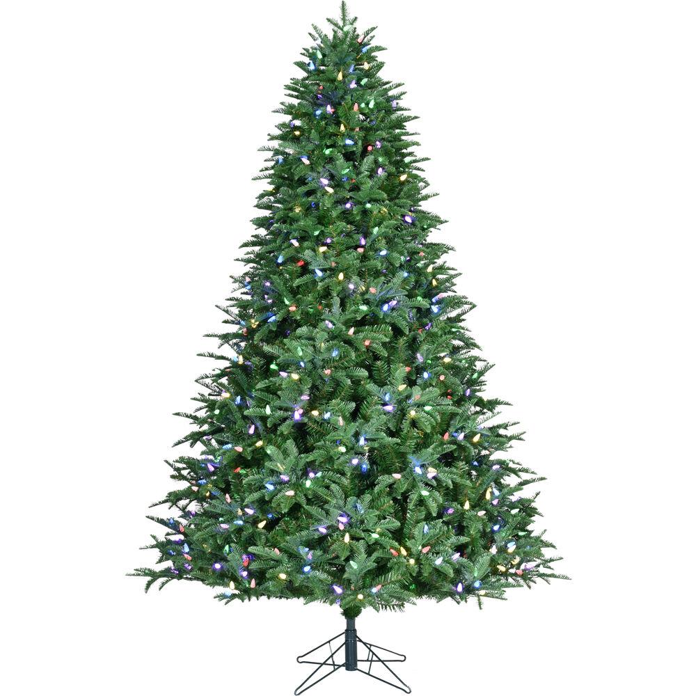 Fraser Hill 7.5-ft. Jingle Pine Artificial Christmas Tree with Multicolor LED Lights and Remote Control
