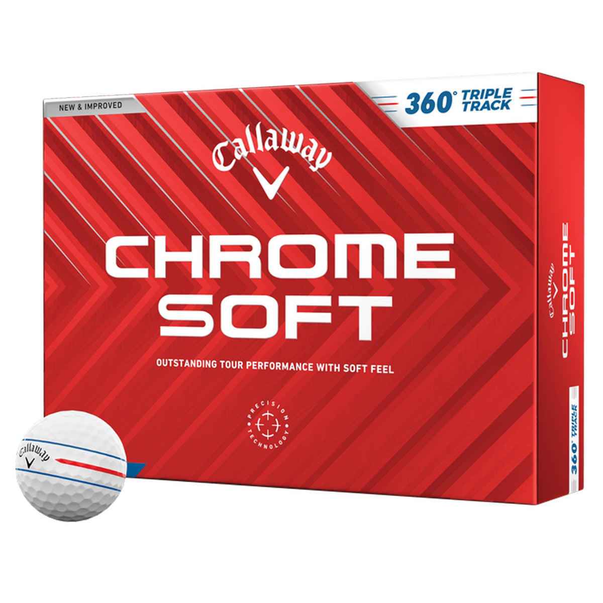 Callaway Chrome Soft 360 Triple Track White 2024 Golf Balls - 1 Dozen