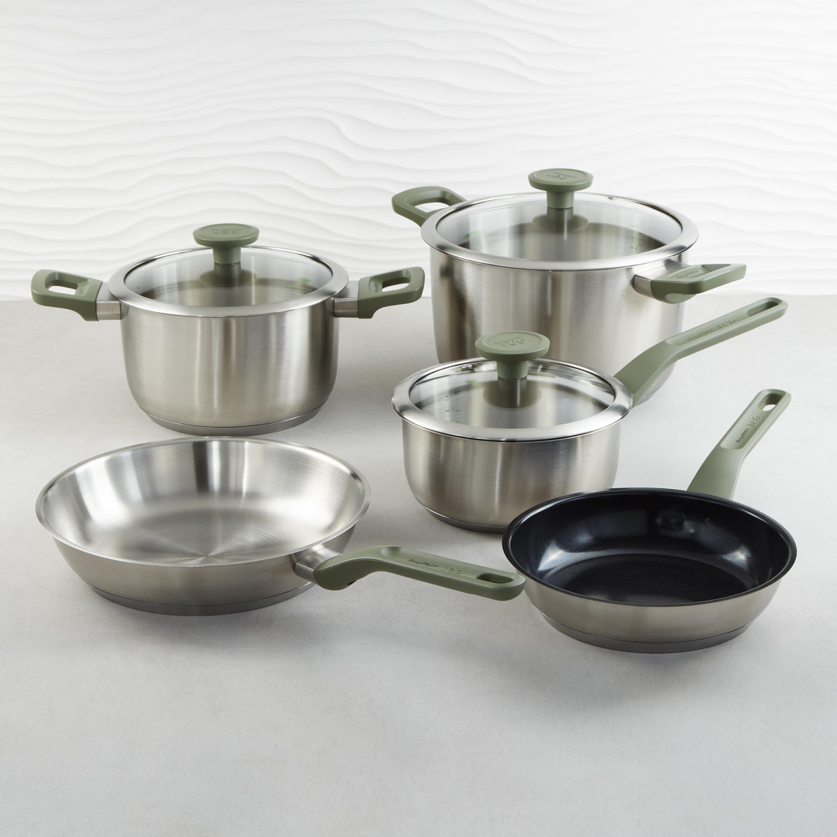 BergHOFF Leo Bolt 8pc Recycled SS Cookware Set