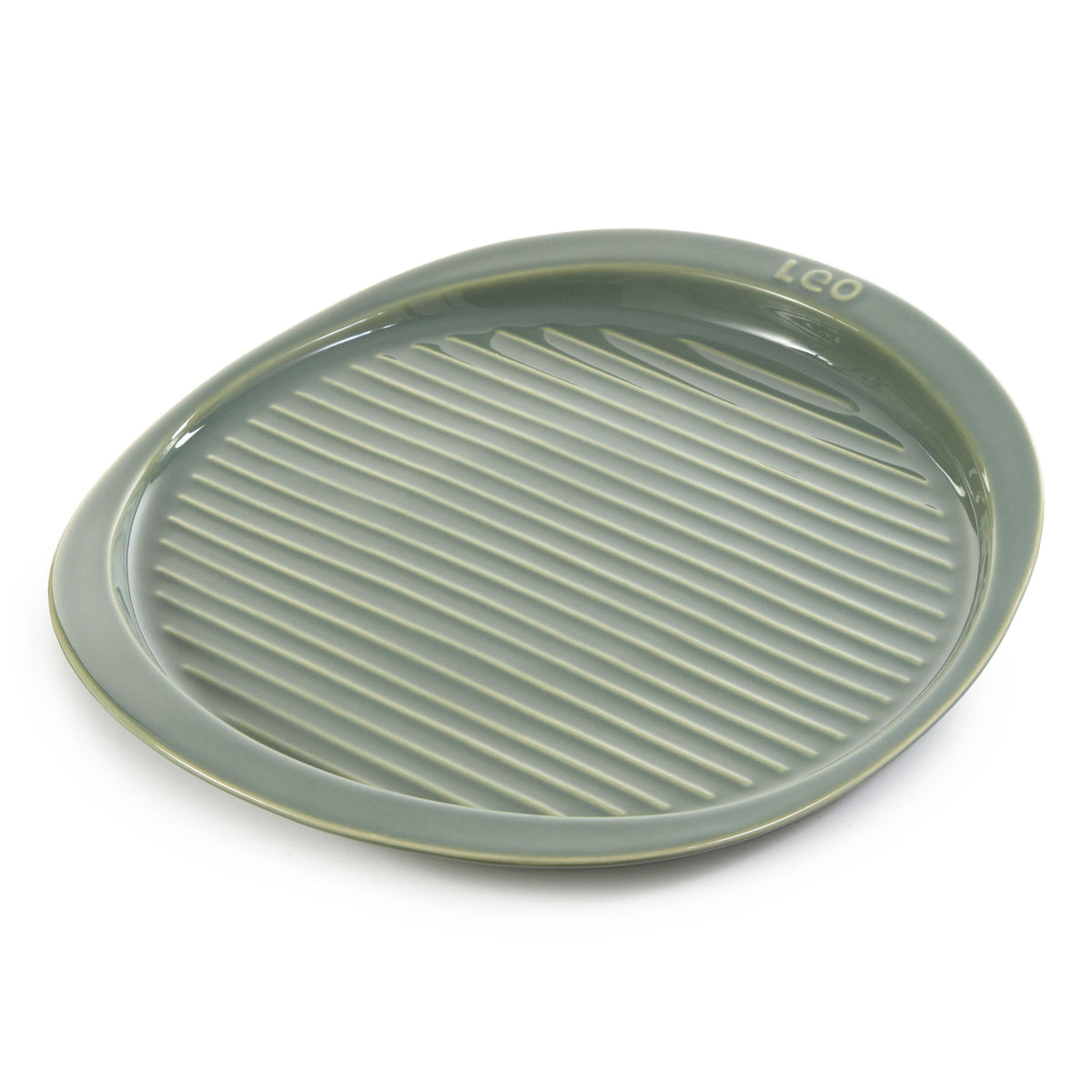 BergHOFF Leo Balance Stoneware Ribbed Pizza Tray 15.75", Sage