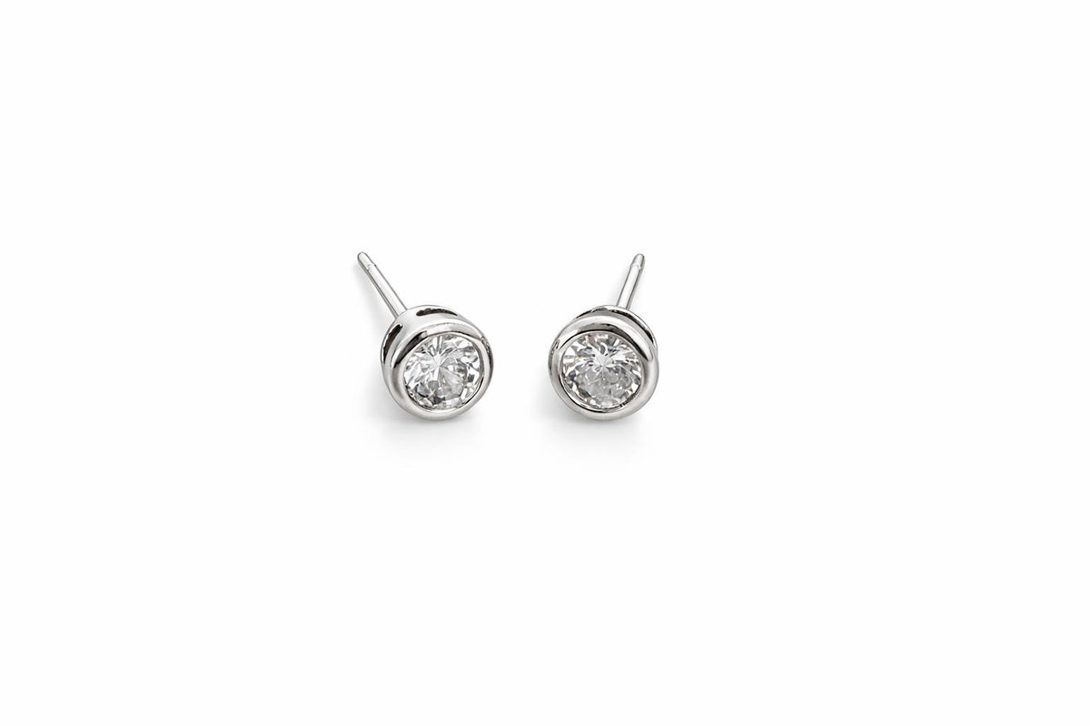 Completely Bella Round Cut CZ Stud Earrings