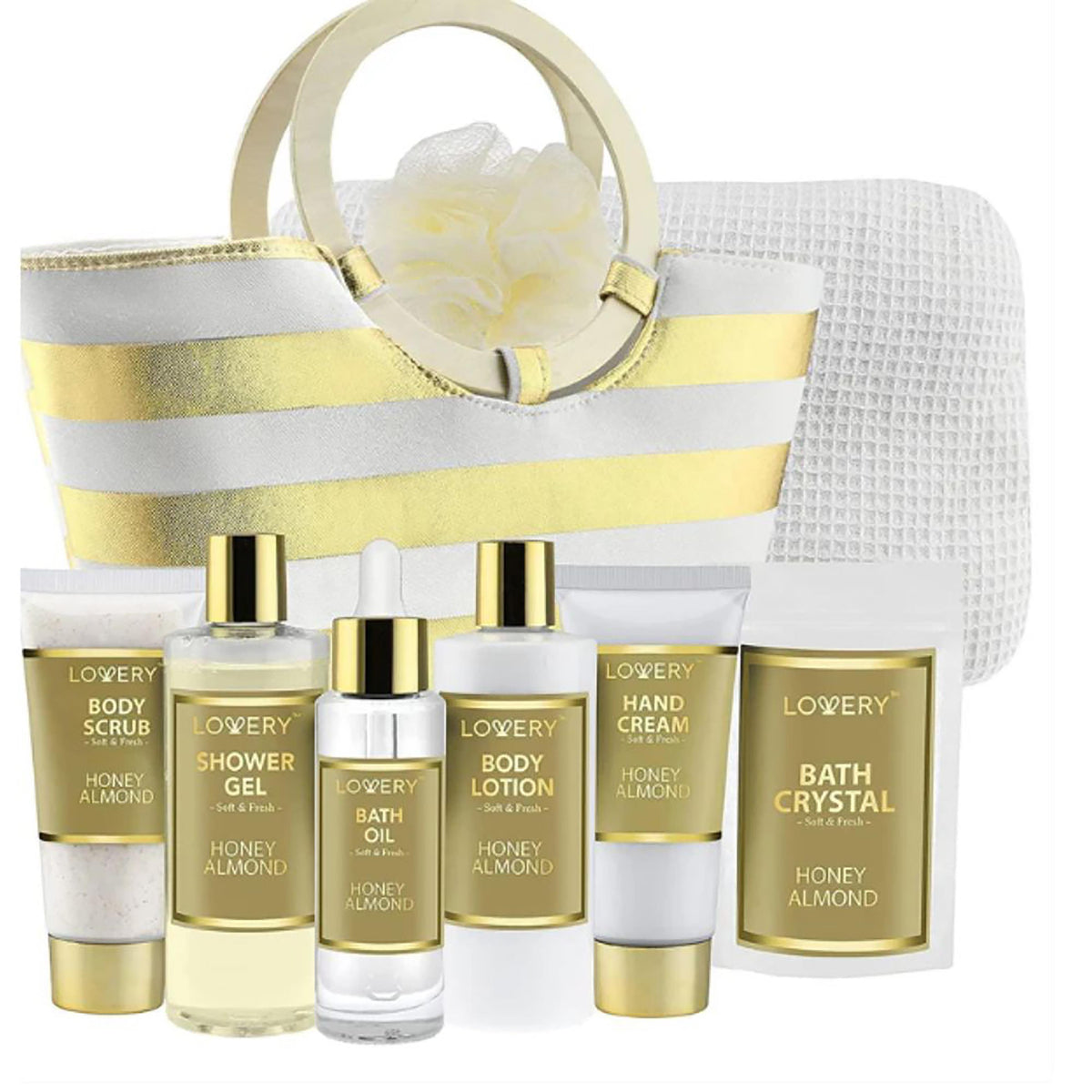 Lovery Honey Almond Home Spa Gift Set Size 8 Pieces