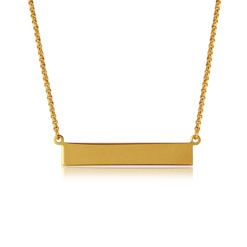 PARIKHS Gold Plated Bar Necklace in 925 Sterling Silver