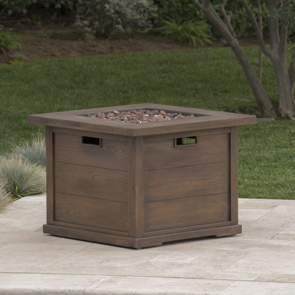 Stark Home Ellington Outdoor Square Gas Fire Pit