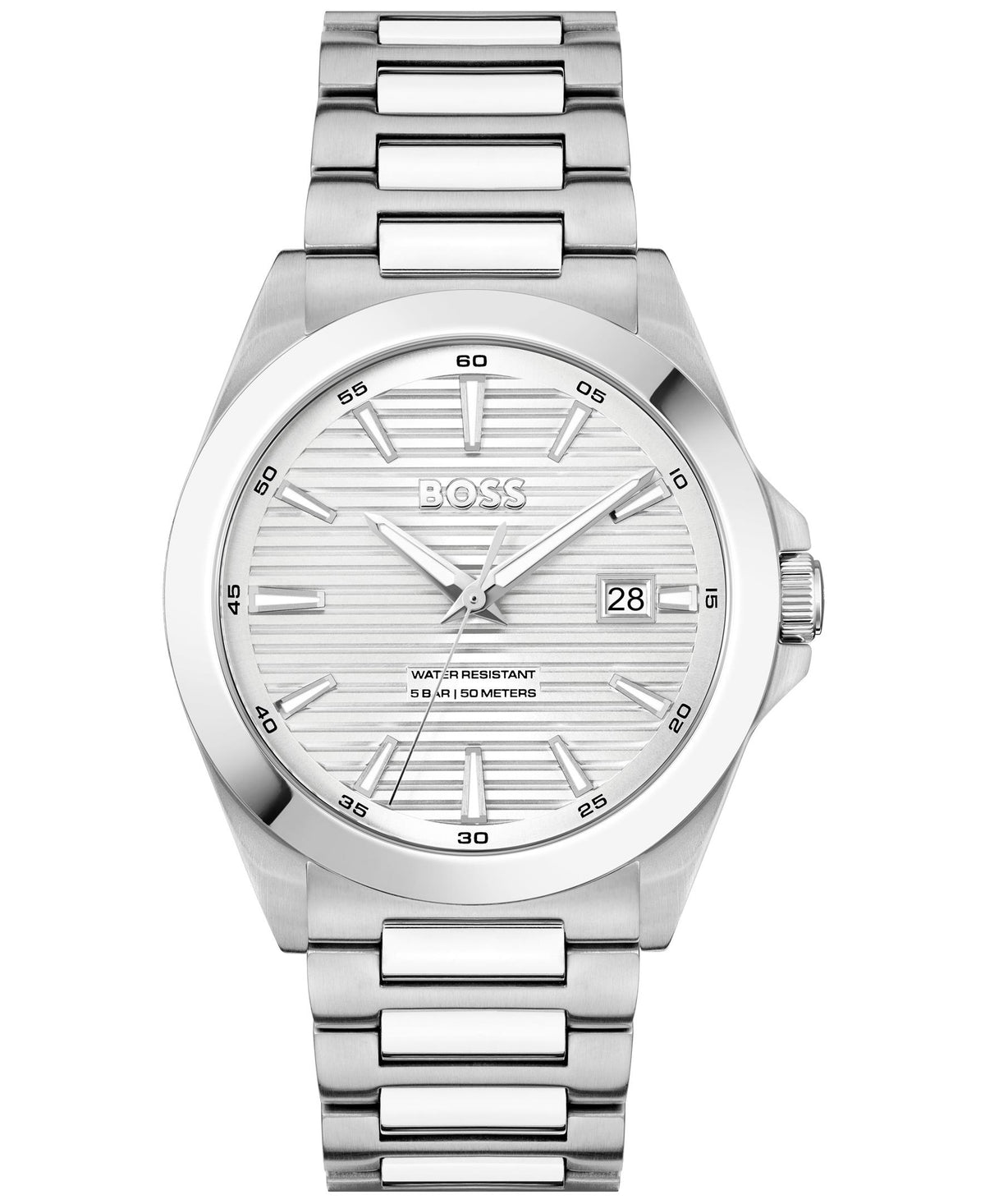 HUGO BOSS Boss Strike Gents. Stainless Steel Case & Bracelet. Silver Dial.