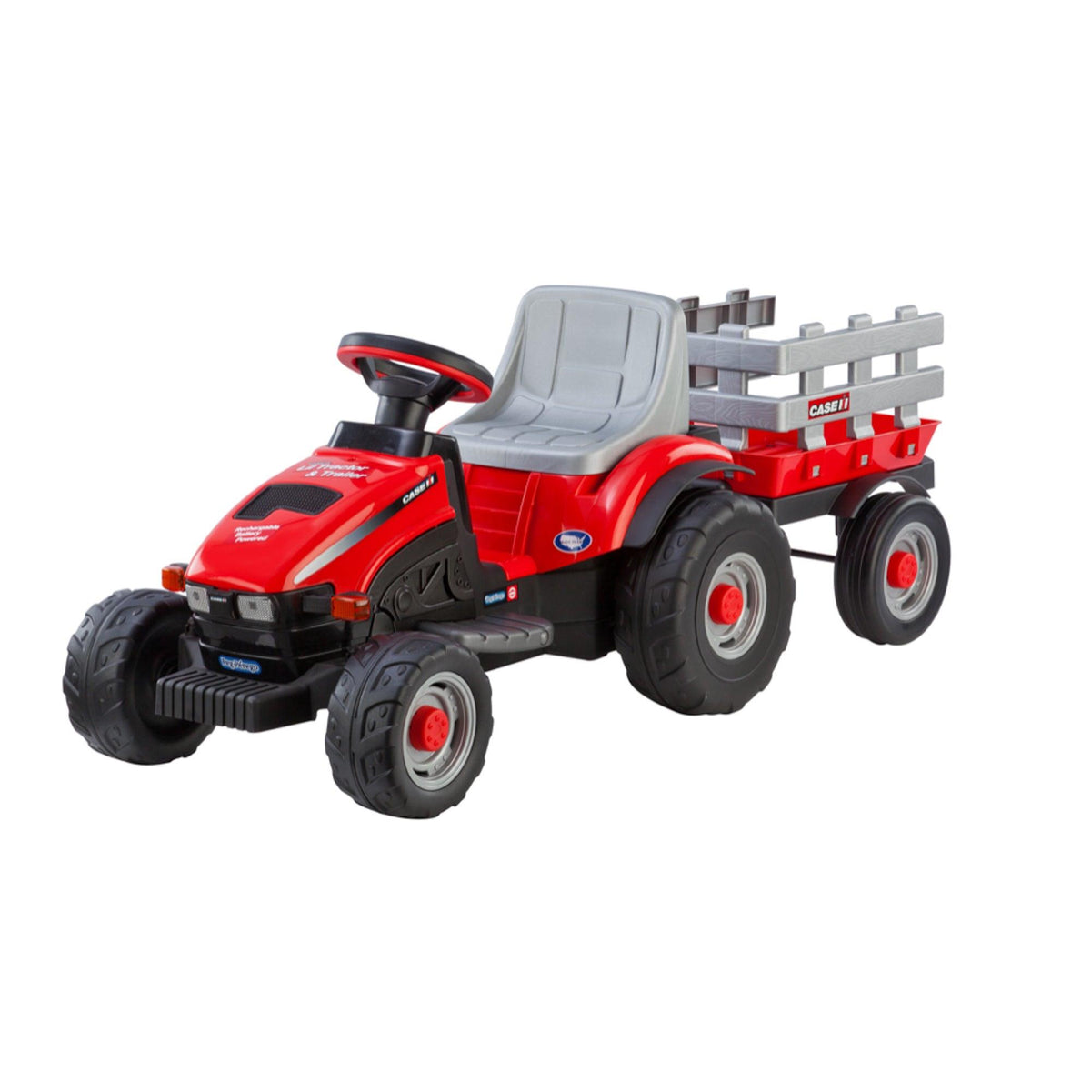 PEG Case IH Lil Tractor & Trailer 6V Ride-On Red