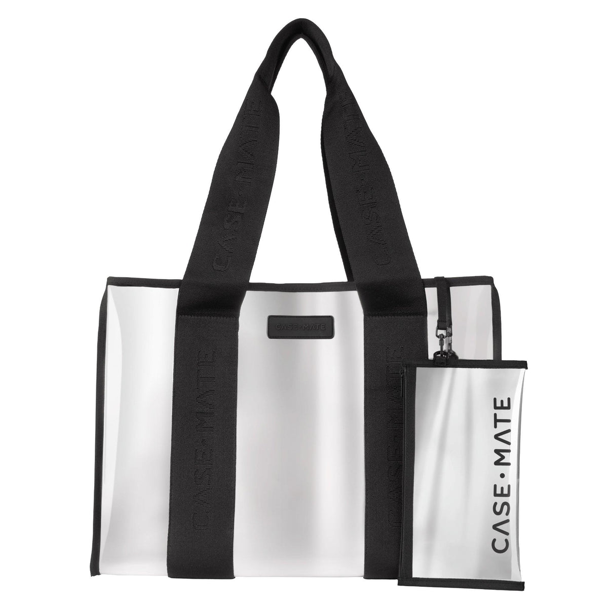 Case-Mate Jelly Tote Bag w/ Phone Pouch Silver Chrome