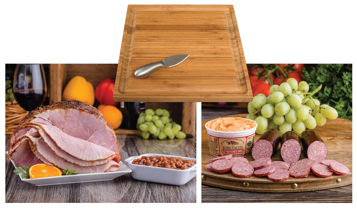 Echo Valley Meats Spiral Ham & Sausage Platter w/Baked Beans