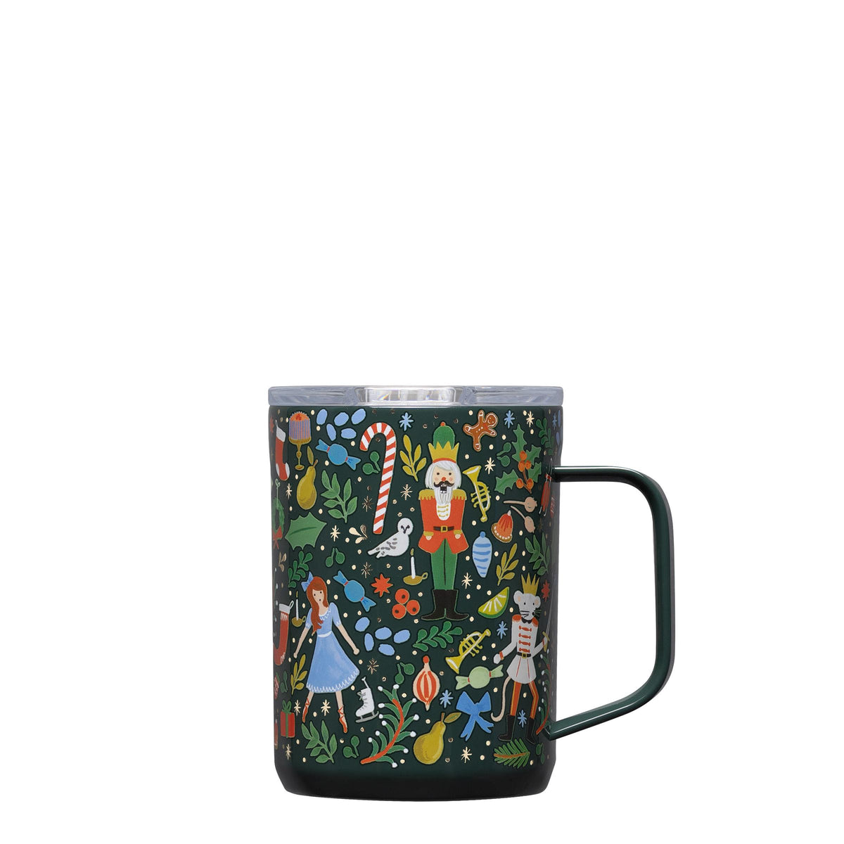 Corkcicle 16oz Mug - Rifle Paper Nutcracker Green