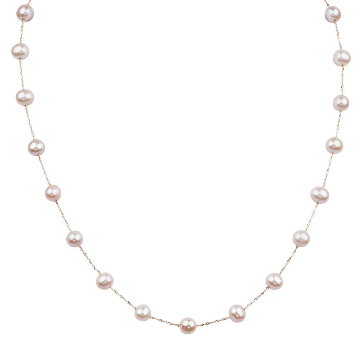LALI Jewels 14K Rose Gold Natural Pink Fresh Water Pearl Necklace