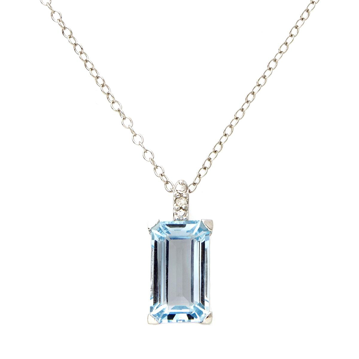 Jilco Inc Diamond & Blue Topaz Necklace