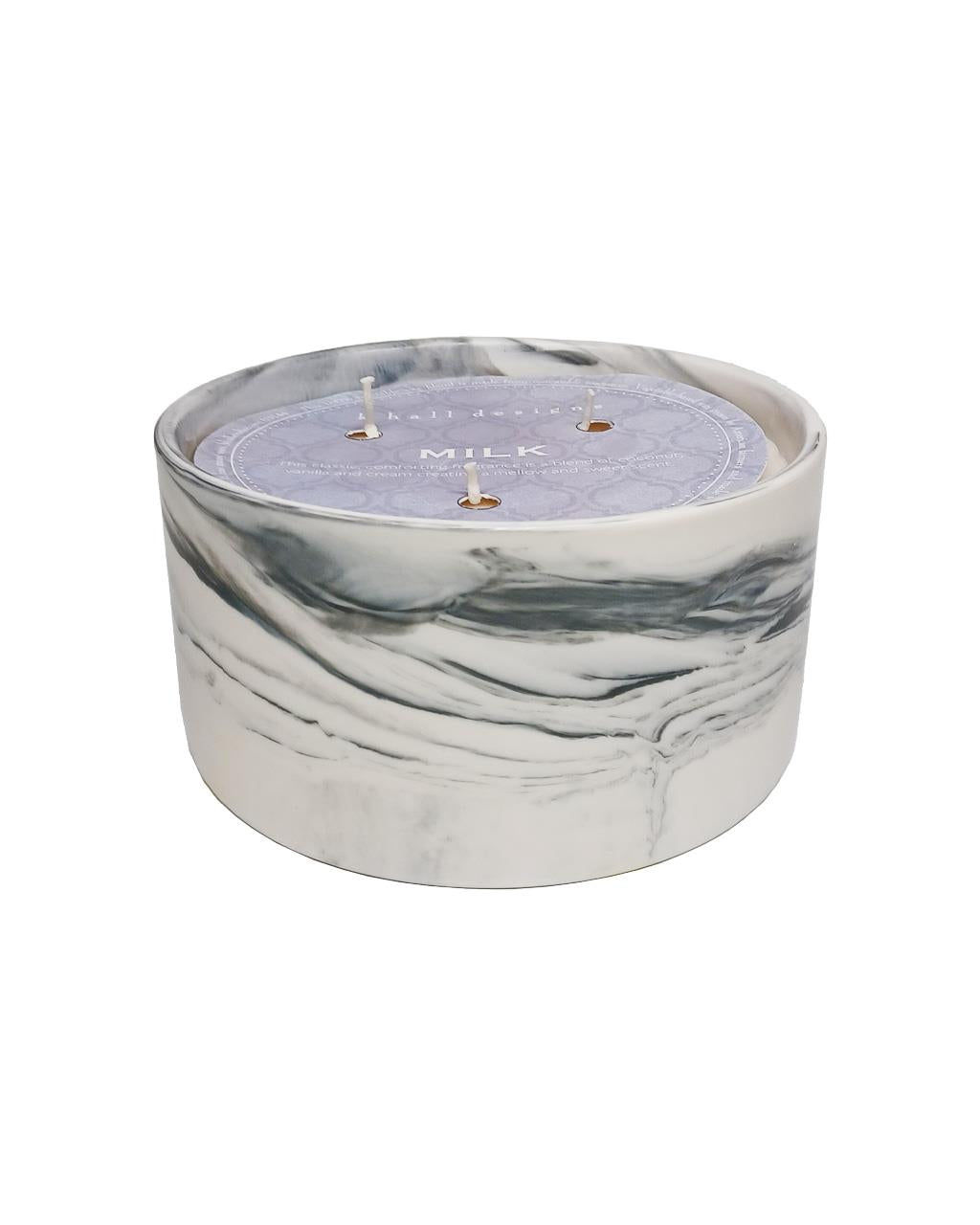 K.Hall Studio Washed Cotton Marble Candle