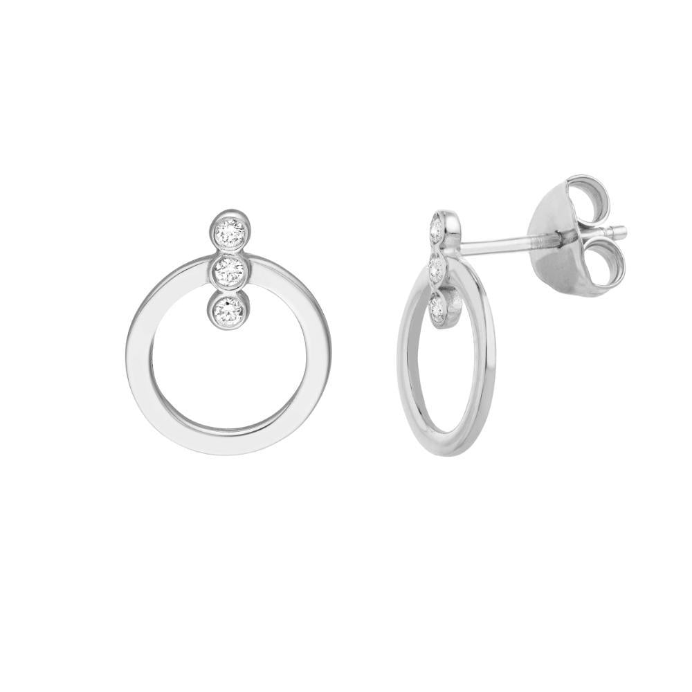 HAWLEY ST Diamond Bezel Bar Door Knocker Earrings