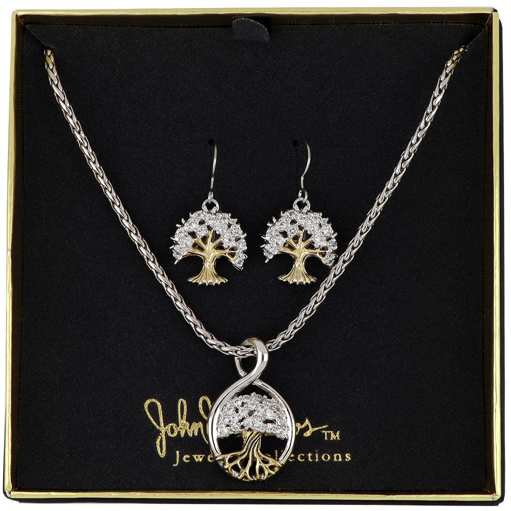 John Medeiros The Tree of Life set- Earrings F5090-AF00 and Pendant K4014-AF00