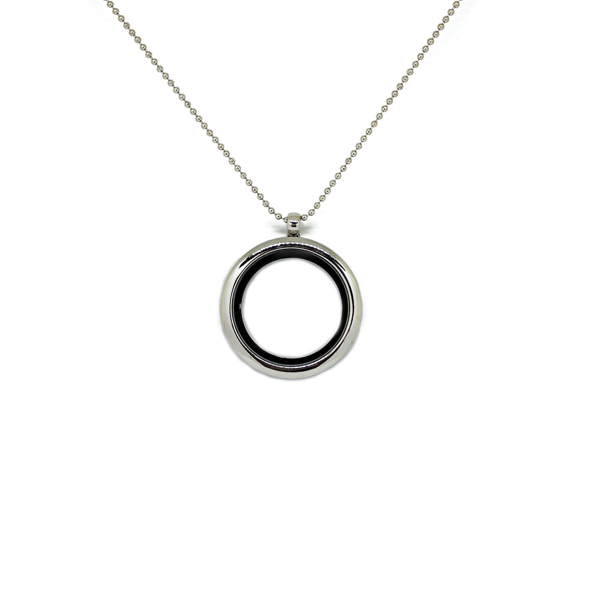 Completely Bella Silver 21st Century Transparent Locket Necklace
