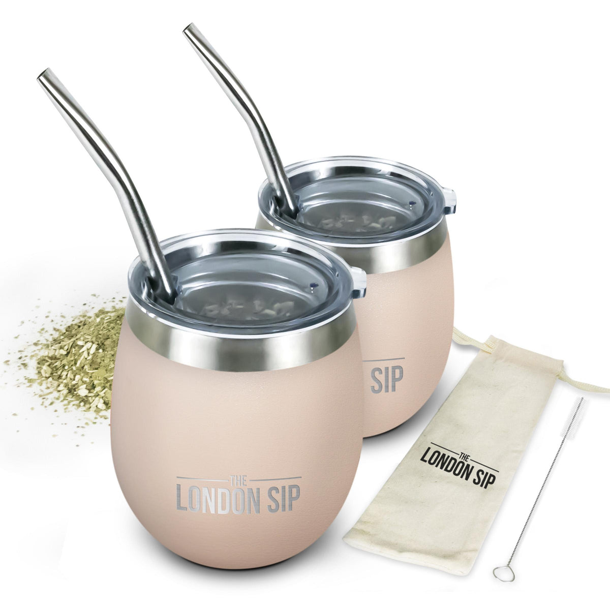 KitchenSupply London Sip - 8oz Yerba Mate Cup, Set of 2 - Safari Beige