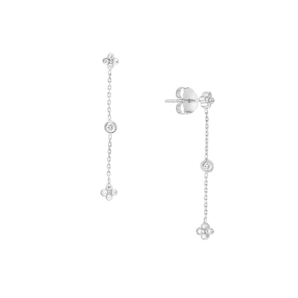 HAWLEY ST Diamond Bezel and Cluster Dangle Earrings